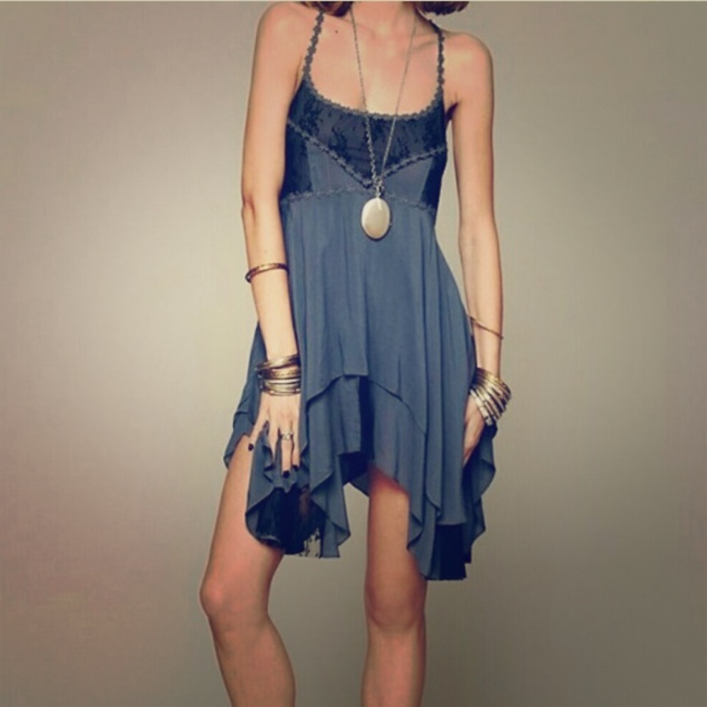 Free People Pieced Lace Tunic Slip